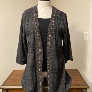 Soft Surroundings black and gray jacket/cardigant, size L